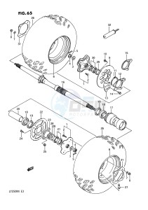 LT250R (E3) drawing REAR WHEEL (MODEL F G)