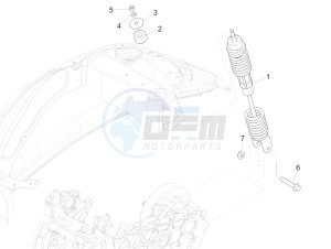 Sprint 50 4T 2V 25 kmh (EMEA) drawing Rear suspension - Shock absorber/s