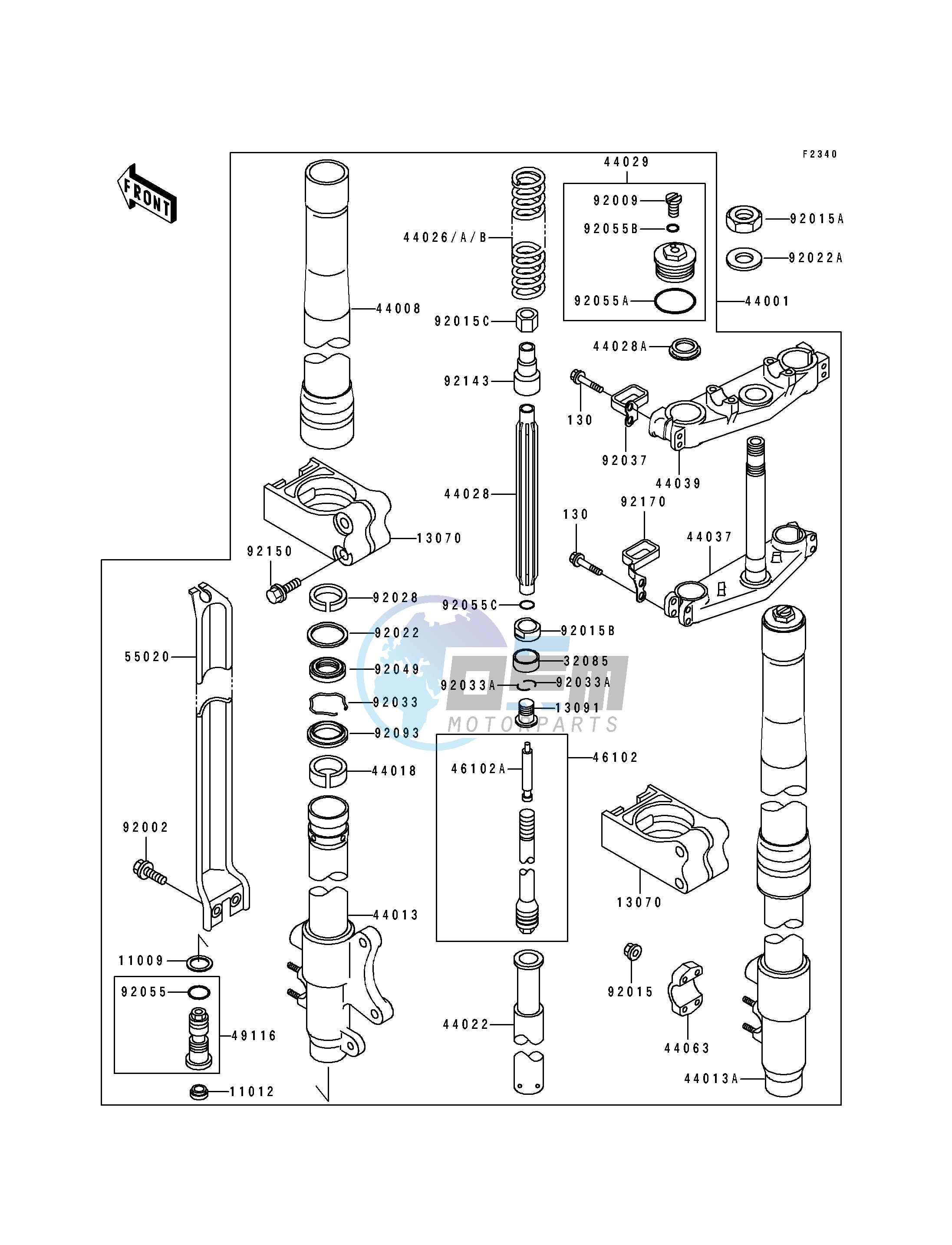 FRONT FORK -- KX125-H1- -