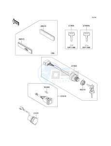 KAF 620 J [MULE 3010 TRANS4X4] (J6J-J8F) J7F drawing IGNITION SWITCH