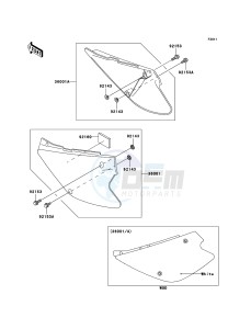 KX85 / KX85 II KX85B8F EU drawing Side Covers