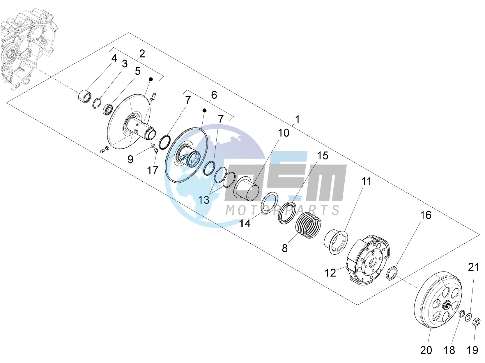 Driven pulley