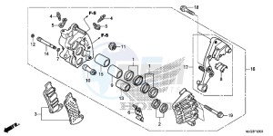 GL1800BD F6B Bagger - GL1800BD UK - (E) drawing R. FRONT BRAKE CALIPER (ABS)