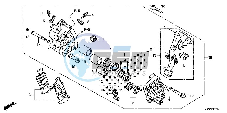 R. FRONT BRAKE CALIPER (ABS)