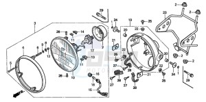 CB600F2 HORNET S drawing HEADLIGHT (1)