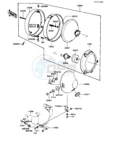 KZ 550 C [LTD] (C3-C4) [LTD] drawing HEADLIGHT -- 82-83 C3_C4- -