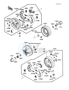 KAF 450 B [MULE 1000] (B1) [MULE 1000] drawing REAR HUBS_BRAKES