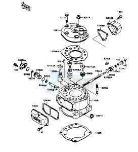 KX 125 G [KX125] (G1) [KX125] drawing CYLINDER HEAD_CYLINDER