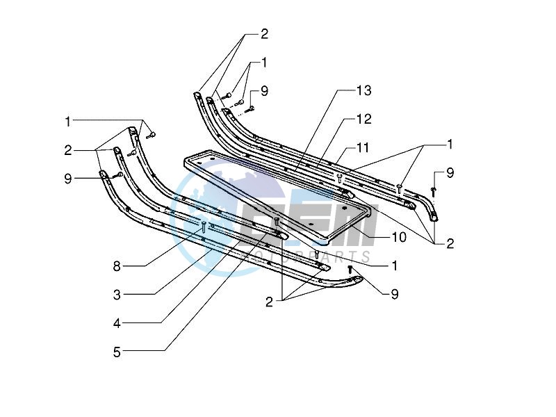 Central cover - Footrests