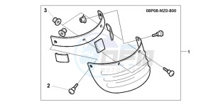 GL1500CT VALKYRIE drawing FR,MUDGUARD EXTENSIO