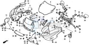 CBR600F3 drawing UPPER COWL