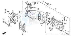 XL700V drawing FRONT BRAKE CALIPER