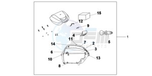 SH300AR9 UK - (E / ABS MKH SPC TBX) drawing TOP BOX 35 L QUASAR SILVER