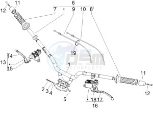 MP3 500 (USA) drawing Handlebars - Master cilinder