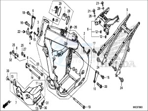 CRF450RXH Europe Direct - (ED) drawing FRAME BODY