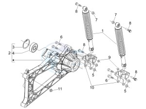 MP3 400 ie mic (USA) USA drawing Rear suspension - Shock absorbers