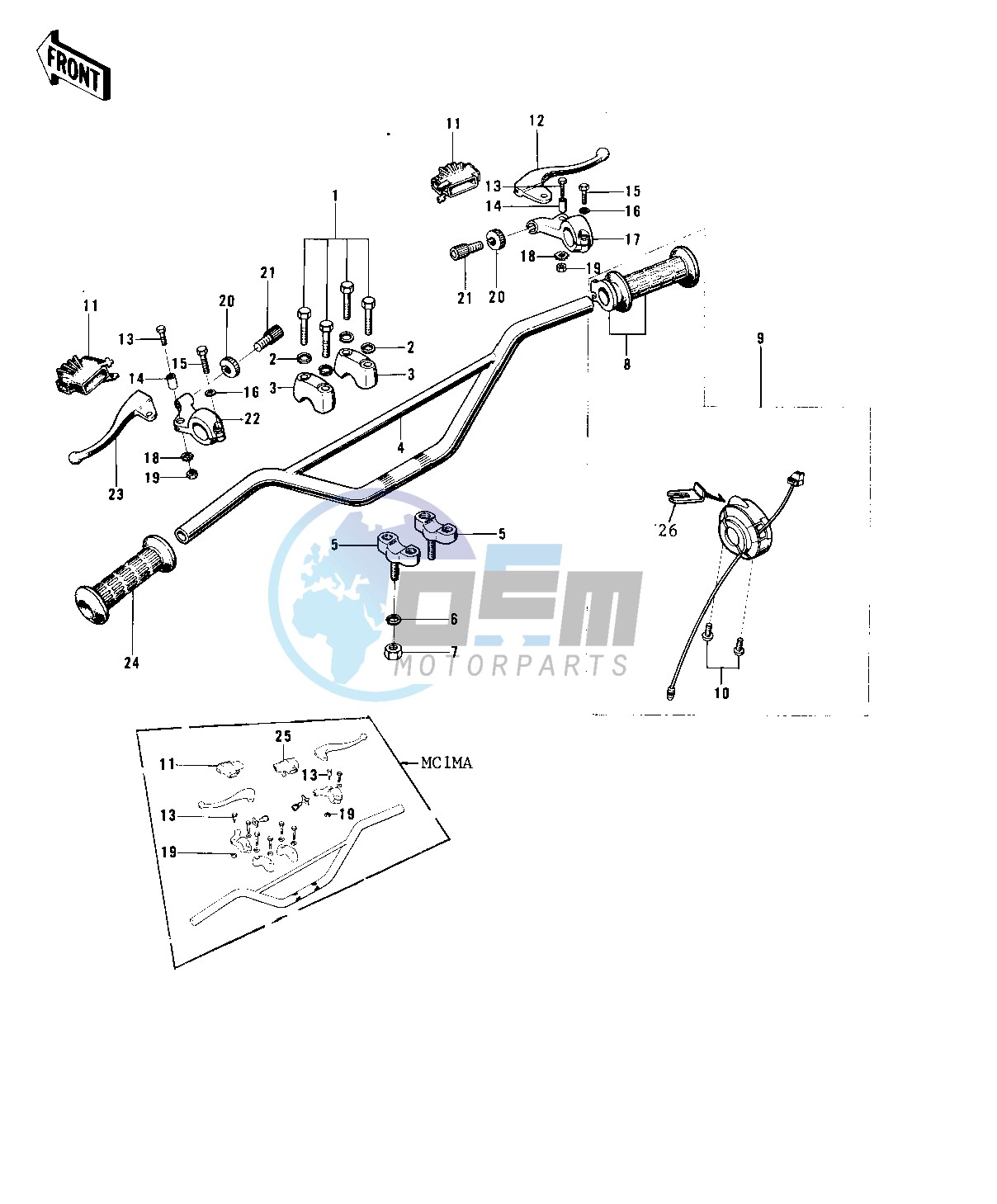 HANDLEBAR -- 74-75 MC1M_MC1M-A- -