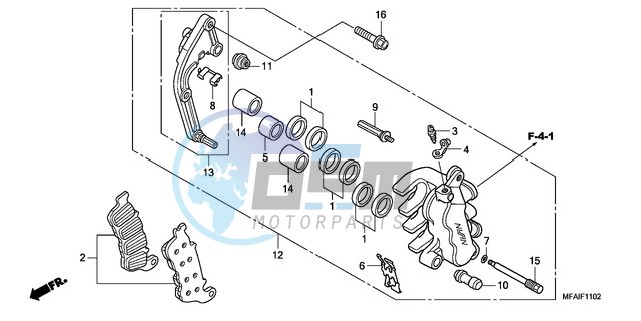 L. FRONT BRAKE CALIPER (CBF1000A/T/S)