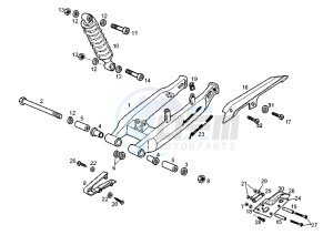 SENDA R RACER - 50 cc drawing REAR ARM