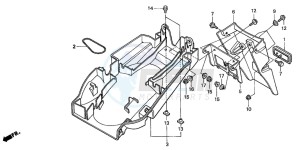 CB600F HORNET drawing REAR FENDER