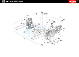 CITYLINE-IE-125-300-WHITE drawing CRANKCASE  300cc