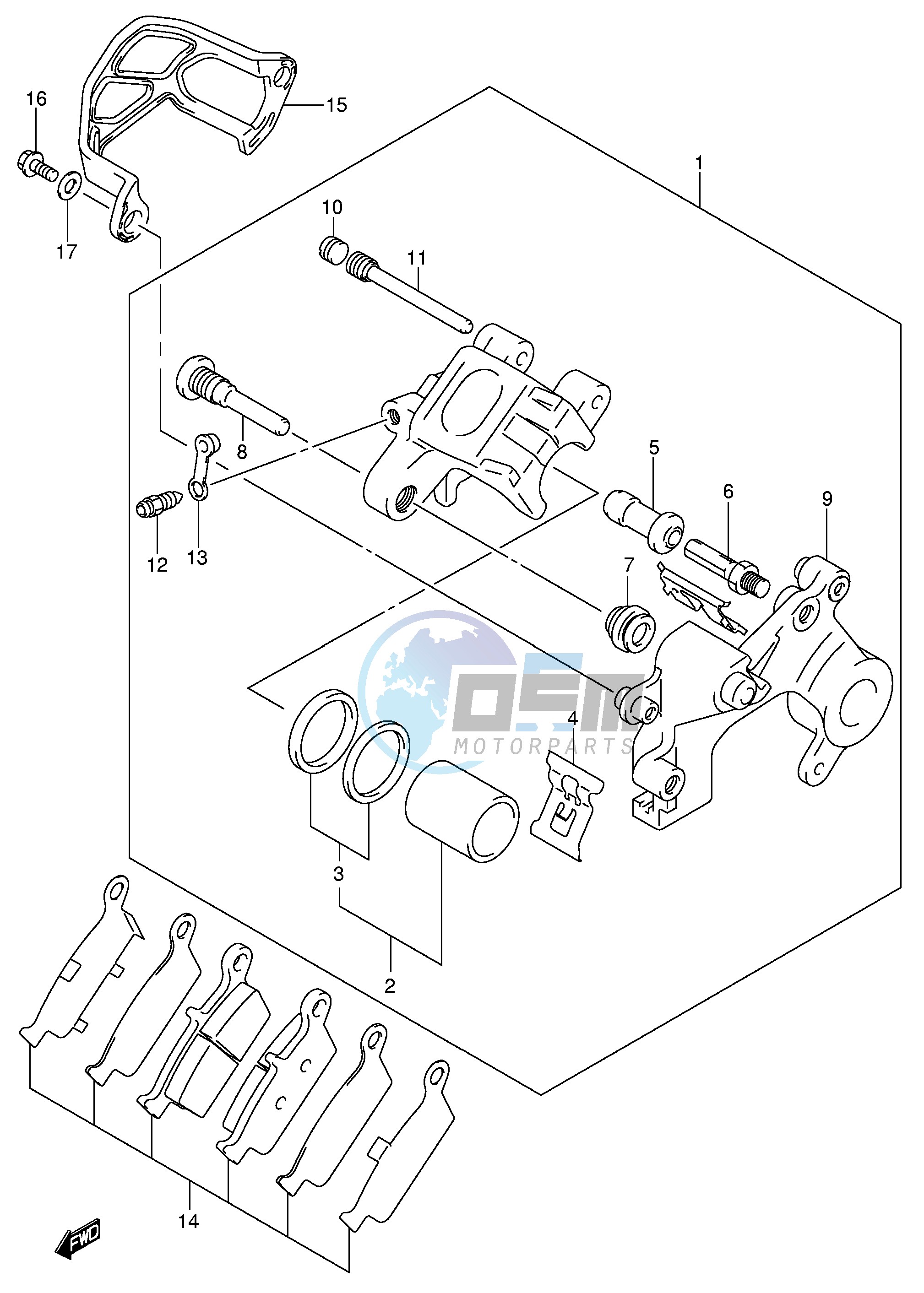 REAR CALIPER (MODEL K1 K2 K3)