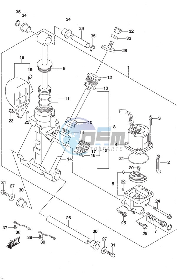 Trim Cylinder w/Transom (L)