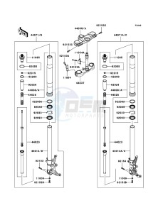 ZZR1400 ABS ZX1400B6F FR GB XX (EU ME A(FRICA) drawing Front Fork