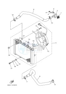 YFM700FWAD YFM70GPXJ GRIZZLY 700 EPS (B1A9) drawing RADIATOR & HOSE