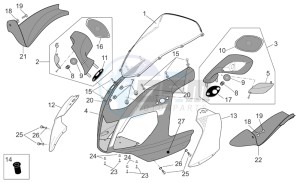 RSV 2 1000 drawing Front body - Front fairing