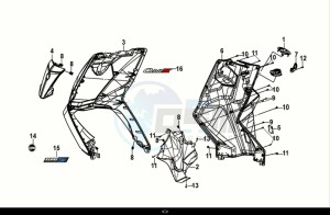 ORBIT III 125 (XE12W2-EU) (E5) (M1) drawing FRONT COVER - FRONT INNER BOX