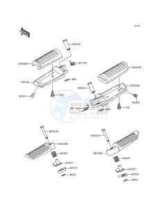 ZX 900 B [NINJA ZX-9R] (B4) [NINJA ZX-9R] drawing FOOTRESTS