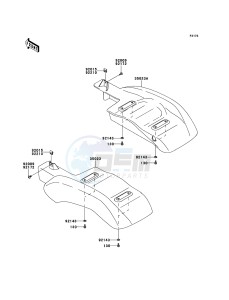 MULE_610_4X4 KAF400AFF EU drawing Rear Fender(s)