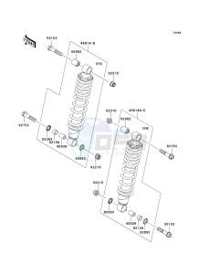 KVF 650 F [BRUTE FORCE 650 4X4I] (F6F-F9F ) F6F drawing SHOCK ABSORBER-- S- -