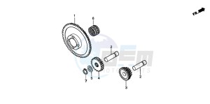 TRX250TM FOURTRAX drawing STARTING GEAR