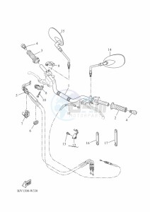 XSR700 MTM690-U (BJW1) drawing STEERING HANDLE & CABLE