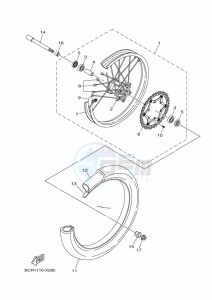 YZ250 (BCRG) drawing FRONT WHEEL