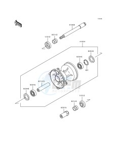 KX 250 J [KX250] (J1) [KX250] drawing FRONT HUB