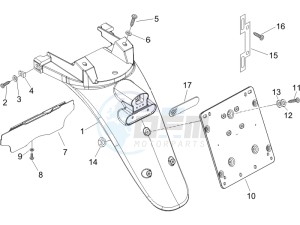 Beverly 250 e3 drawing Rear cover - Splash guard