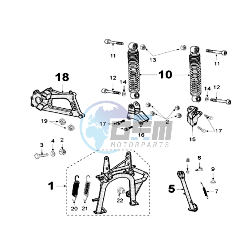 REAR SHOCK AND STAND