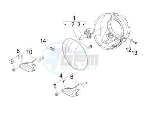 Beverly 125 Tourer e3 drawing Head lamp - Turn signal lamps