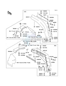 MULE 3010 TRANS 4x4 DIESEL KAF950C7F EU drawing Front Fender(s)