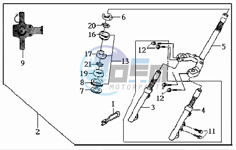 FRONT FORK / STEERING CROWN