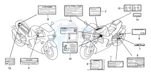 VTR1000SP VTR1000SP-2 drawing CAUTION LABEL (VTR1000SP2 /3/4/5/6)