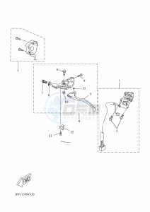 YZF125-A YZF-R125 (BNU1) drawing HANDLE SWITCH & LEVER