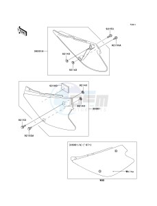 KX 85 A [KX85 MONSTER ENERGY] (A6F - A9FA) A8F drawing SIDE COVERS