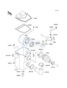 KAF 300 B [MULE 500] (B1-B2) [MULE 500] drawing AIR CLEANER