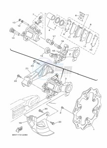 YZ250 (B9U6) drawing REAR BRAKE CALIPER