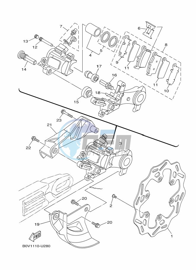 REAR BRAKE CALIPER