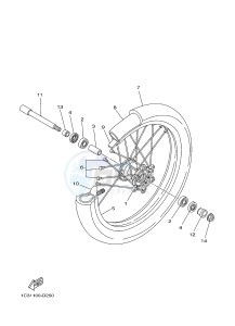 YZ125 (1SRD 1SRE 1SRF 1SRG 1SRG) drawing FRONT WHEEL